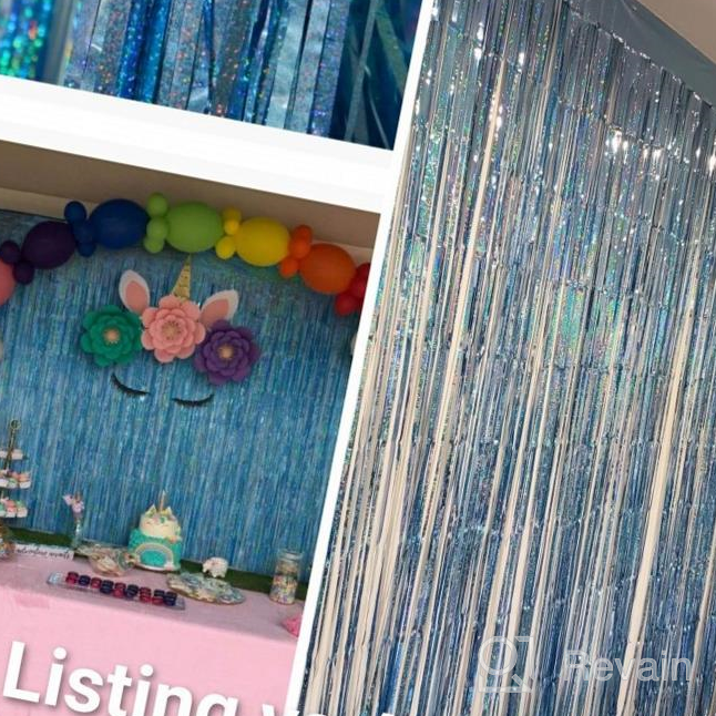 img 1 attached to 🎉 Foil Fringe Curtains Party Decorations - Melsan 3 Pack 3.2 x 8.2 ft Tinsel Curtain Party Photo Backdrop - Ideal for Birthday Party, Baby Shower, or Graduation Decorations in Eye-Catching Pinkish Purple Hue review by Matthew Owens