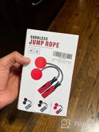 img 1 attached to Red Weighted Cordless Jump Rope With Two Balls And Carry Pouch - Tangle-Free And Ideal For Indoor Exercise, Women, Kids, Beachbody MBF Training, Fitness, And More - Vickay Ropeless Jump Rope review by Mario Haan
