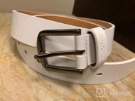 img 1 attached to Premium Leather Ratchet Belts for Men - Adjustable, Comfortable Men's Accessories by Chaoren review by Montez Parson