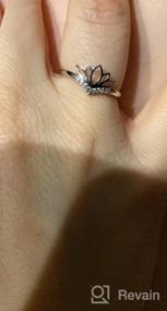 img 4 attached to Серебряное кольцо с красивым цирконом для свадьбы BORUO