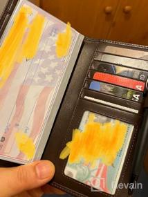 img 6 attached to Итальянский кошелёк для чеков и карточек из телячьей кожи - мягкая кожа, отделитель, производитель HISCOW (коричневый)