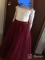 img 1 attached to Kids Lace Pageant Party Christmas Ball 👗 Gown Dress with Long Sleeves - Flower Girl Dress review by Prathima Rrain