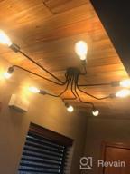 img 1 attached to Industrial Black Metal Ceiling Chandelier With 8-Light Fixture – Lingkai Flush Mount Lighting For Home Decor review by Victor Ewing