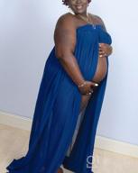 img 1 attached to Women'S Maternity Off Shoulder Strapless Dress For Photoshoot Split Front Chiffon Gown review by Fred Boals