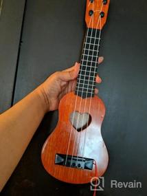 img 8 attached to Коричневая классическая гитара укулеле Музыкальный инструмент для детей - YEZI Toy
