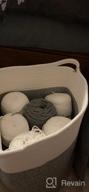 img 1 attached to Organize In Style With YOUDENOVA Cotton Rope Cube Storage Baskets - 13X13 Round Woven Baskets For Modern Storage Décor - Pack Of 2 - Grey&Cream White review by Richard Basque