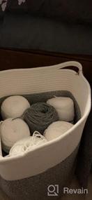 img 7 attached to Organize In Style With YOUDENOVA Cotton Rope Cube Storage Baskets - 13X13 Round Woven Baskets For Modern Storage Décor - Pack Of 2 - Grey&Cream White