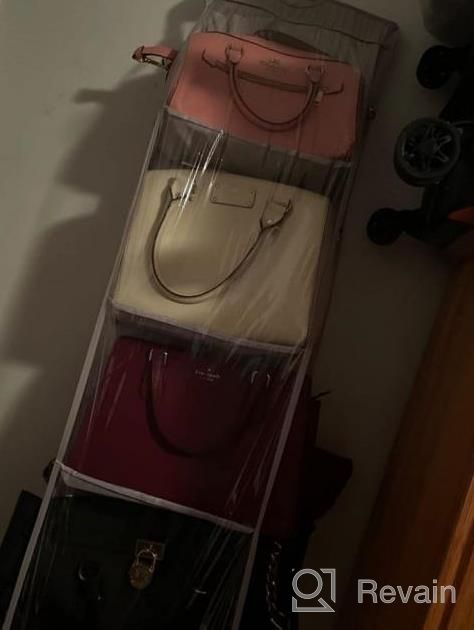 img 1 attached to Lirex 8-Pocket Handbag Hanging Organizer - The Ultimate Closet Storage Solution In Blue review by Howie Broyles