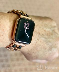 img 8 attached to Apple Watch Band 38Mm 40Mm 41Mm Bling Diamond Rhinestone Metal Link Bracelet For Women Series 8 7 6 5 4 3 2 1 SE Rose Gold Compatible