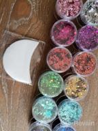 img 1 attached to HOSSIAN Chunky Glitter Makeup -12 Colors Nail Glitter-11Oz Holographic Cosmetic Grade Festival Glitter For Crafting And Beauty (B) review by Demetrius Holt