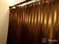 картинка 1 прикреплена к отзыву Занавеска для душа из коричневой ткани Biscaynebay: водоотталкивающая, устойчивая к ржавчине и машинная стирка с дамасскими полосами и утяжеленным дном - 72X72 дюйма от Megan Smalls