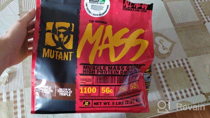 img 1 attached to 🍓 1100-Calorie Mutant Mass Weight Gainer Protein Powder for Building Muscle Size and Strength with 56g Protein, 26.1g EAAs, 12.2g BCAAs, 5lbs - Flavored in Strawberry Banana review by Hotaru Kai ᠌