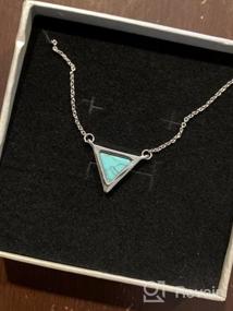 img 5 attached to 💎 Stunning Triangle Opal Necklace: Captivating Blue Pendant Gift for Sister - Adjustable Chain, Perfect Birthday Surprise!