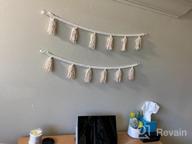 img 1 attached to 2-Pack Macrame Woven Tassel Garland Basket Wall Hangings For Boho Home Decor - Ivory review by Jeff Swan