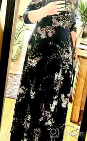 img 7 attached to Женское макси-платье Aphratti с рукавом 3/4, повседневное весеннее расклешенное длинное платье с цветочным принтом