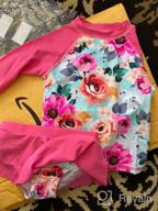 img 1 attached to UPF 50+ Toddler Girl Two Piece Long Sleeve Swimsuit Bathing Suit XFGIRLS Girls Swimwear Swimming review by Steven Mazie