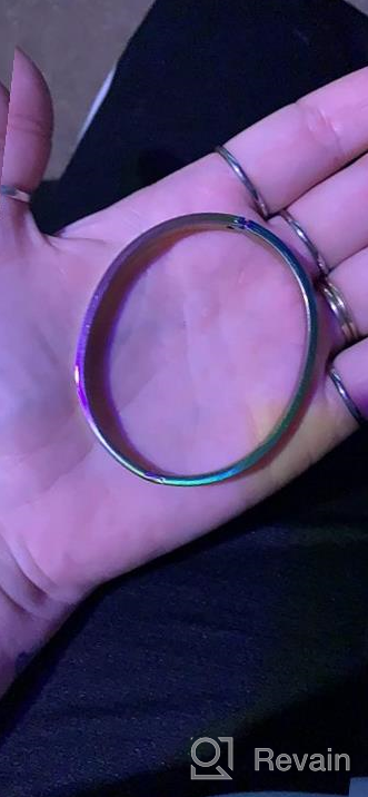 img 1 attached to 💍 Classical Simple Stainless Steel Blank Open Clasp Bangle Bracelet by Jude Jewelers review by Debra Burgess