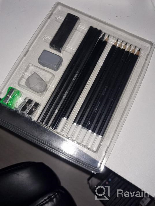 img 1 attached to Complete Sketch Kit For Beginners Or Professional - 8 Drawing Pencils, 3 Charcoal Pencils, 1 Graphite Pencil, 2 Charcoal Sticks, 100 Page Sketchbook, And Accessories - Ideal Gift For All Artists review by James Martin