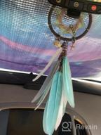 img 1 attached to Dremisland Handmade Dream Catcher Car Rear View Mirror Charm With Pearl Ornament - Blue And Grey Dream Catchers review by Denise Davis