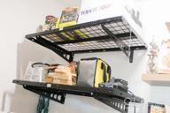 img 1 attached to FLEXIMOUNTS 2-Pack 24" X 48" Black Corner Wall Garage Storage Shelving Racks, Floating Shelves (2X4Ft) review by Tyler Smith
