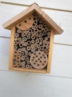 img 1 attached to FSC Certified Wood Mason Bee House For Solitary Bees - Attract Pollinators To Your Garden With Bamboo Tube Hotel. review by Bill Pool