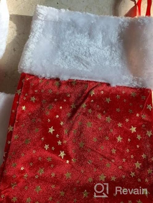 img 1 attached to Add Shimmer And Warmth To Your Christmas Decor With LimBridge'S 6 Pack 18-Inch Golden Star Stockings With Plush Trim review by Brooke Gill