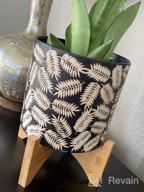 img 1 attached to Bamboo Plant Stand - Mid Century Modern Foldable Indoor Ceramic Pot/Planter Holder review by Ken Lawson