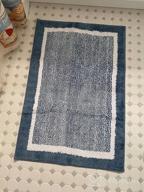 img 1 attached to Ultra Soft Water Absorbent Bath Rug Mat, 16"X24", Machine Wash/Dry, For Tub Shower And Bathroom - Blue White review by Sandy Johnson