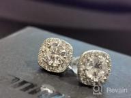 img 1 attached to Chic Cubic Zirconia Halo Stud Earrings: Glamorous Fashion Jewelry for Women & Men review by Sarah Murray