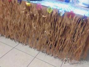 img 5 attached to Hawaiian Luau Grass Table Skirt - 9Ft Raffia Aloha Table Skirt For Tiki Bar Decorations, Jungle And Tropical Party Supplies, Moana-Inspired Party Decorations.