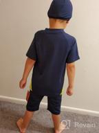 img 1 attached to 🏊 Premium Boys Swimsuits Set: UPF50+UV Swimwear with Rash Guard & Hat for Kids 4-14 Years review by Bill Kodba