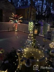 img 6 attached to Waterproof Battery-Operated Firefly Bunch Lights With 220 LED Bulbs And 8 Flashing Modes For Indoor/Outdoor Decor, Remote Control And Timer, Warm White Copper Wire Waterfall Fairy Lights With Hooks.