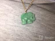 img 1 attached to Exquisite 14k Yellow Gold Natural Jade Elephant Necklace Pendant Charm: A Timeless Symbol of Elegance review by Scott Schram