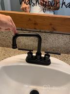 img 1 attached to 2-Handle 4-Inch 3-Hole RV Sink Bathroom Faucet With Lift Rod Drain Stopper & Supply Hoses By WOWOW Black Centerset review by Marcus Rash