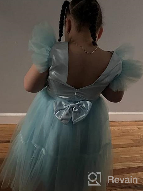 img 1 attached to Elegant Adaniwli Big Girls Backless Bridesmaid Dress: Stunning Tulle Wedding Flower Girl Dress! review by Amy Meyer