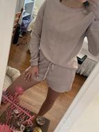 img 1 attached to Women'S Waffle Knit Pajama Set With Long Sleeve Top And Shorts - ZESICA Lounge Wear With Pockets review by Lisa Becker