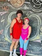 img 1 attached to 💪 Womens 80s Workout Costume with Neon Legging, Leotard, Headband, and Wristbands - Miaiulia 80s Accessories Set review by Kenneth Barnes