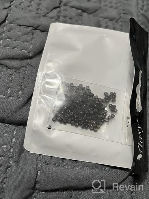 img 1 attached to Vlasy 500Pcs 4Mm Silicone Lined Micro Ring Beads For Hair Extensions 5Colors Apply (L.Brown) review by Vincent Hurst