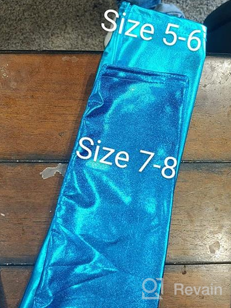 img 1 attached to Girls' Loxdonz Liquid 💃 Metallic Footless Leggings - Fashion Apparel review by Lynn Hans