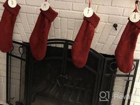img 2 attached to Get Festive With Sattiyrch Knit Christmas Stockings - 4 Pack 18” Large Size For The Perfect Holiday Decor In Burgundy And Ivory White (Ivory)