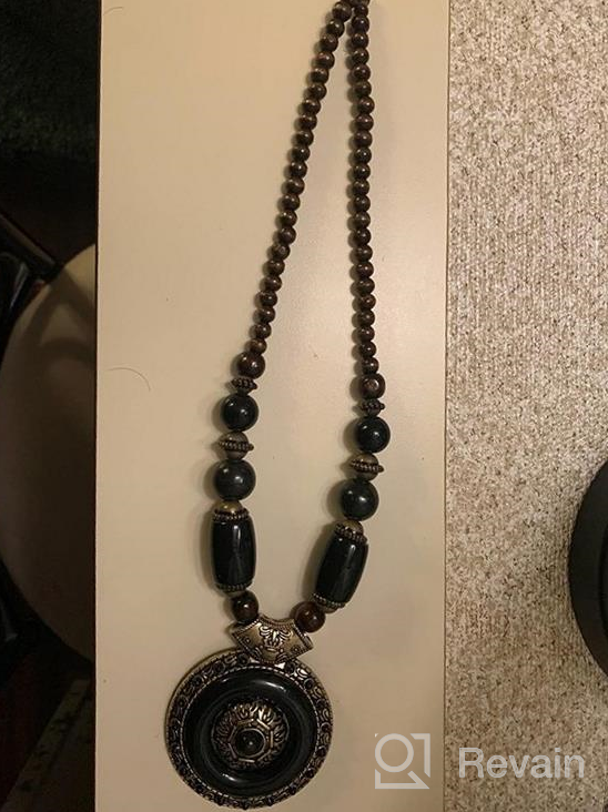 img 1 attached to Ethnadore Vintage Indian Oxidized Beaded Pendant Necklace – Statement Jewelry review by Monica Bailey