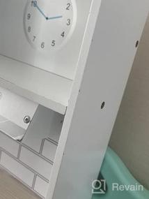 img 6 attached to Qaba Kids Деревянный игровой кухонный набор с питьевым фонтанчиком, микроволновой печью, холодильником и аксессуарами для детей от 3 лет, белый