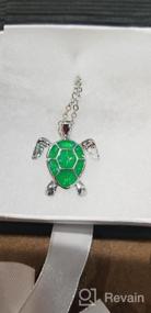 img 5 attached to 🐢 ATIMIGO Cute Sea Turtle Opal Pendant Necklace - Silver Chain Animal Jewelry Gift for Women and Girls
