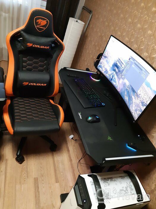 img 1 attached to 🪑 COUGAR Outrider S Gaming Chair - Imitation Leather Upholstery - Black/Orange Color review by Ada Rola ᠌