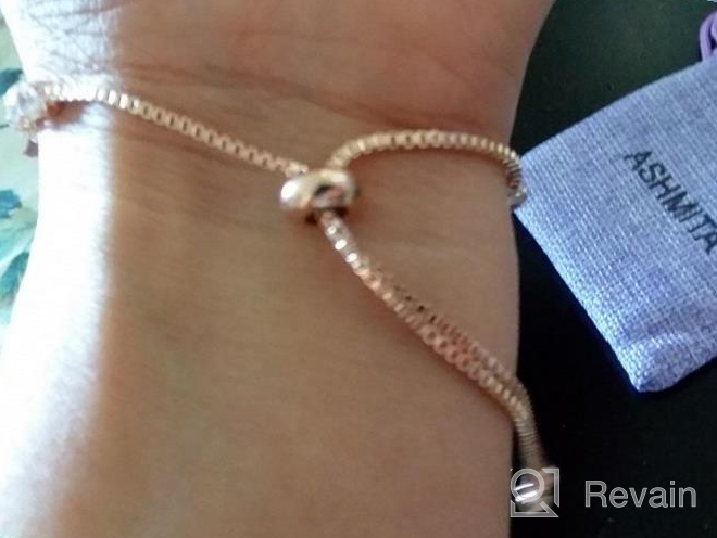 img 1 attached to Rose Gold Adjustable Chain Bracelet For Women With Sparkling Cubic Zirconia Stones - Luxury Shining Jewelry Gift From ASHMITA review by Brian Zhao