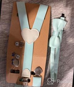 img 7 attached to Шикарный комплект подтяжек и галстука-бабочки для мальчиков YJDS с Y-образными зажимами в форме сердца