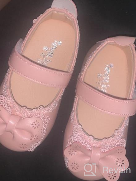 img 1 attached to Adorable Vintage Mary Jane Ballet Flats For Little Girls With Pearl Flowers And Bowknots review by Leticia Wilhelmsen