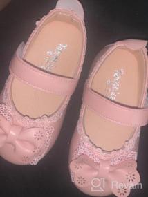 img 8 attached to Adorable Vintage Mary Jane Ballet Flats For Little Girls With Pearl Flowers And Bowknots