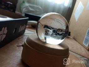 img 6 attached to Музыкальная шкатулка Galaxy FSIGOM 3D Crystal Ball со светодиодной проекцией и вращающимся светящимся дисплеем - идеальный подарок на день рождения и Рождество с деревянной основой