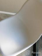 картинка 1 прикреплена к отзыву Set Of 4 UrbanMod Mid-Century Modern Dining Chairs - Stylish, Easy To Clean, And Comfortable - White Seat With Walnut Wood Legs For A Minimalist Look от Brandon Daughenbaugh
